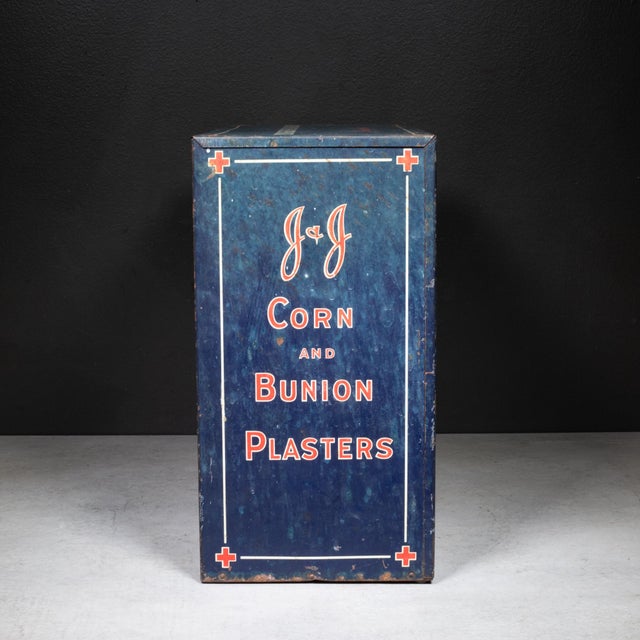 Blue Antique Johnson & Johnson Corn and Bunion Plasters Drug Store Display c.1910 For Sale - Image 8 of 11