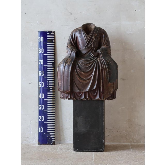 Japanese Kamakura or Muromachi Artist, Buddhist Monk's Robe, 1100s-1500s, Cedar For Sale - Image 9 of 18