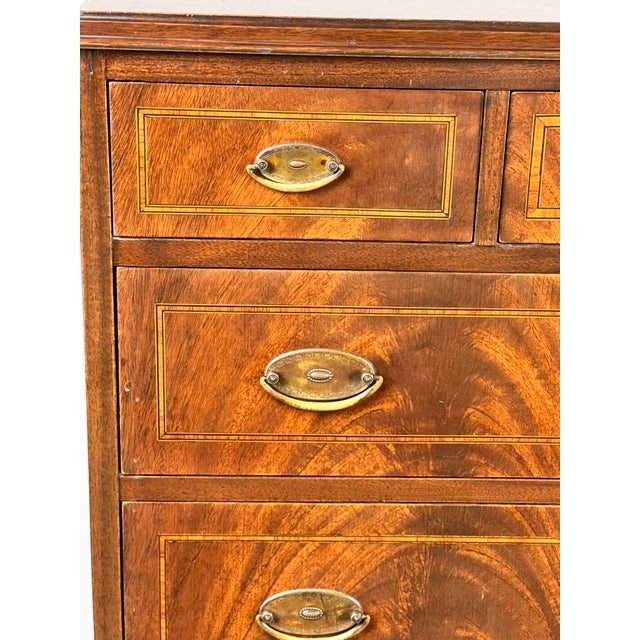 Brown Vintage Dutch Woodcraft Shops Federal Style Flame Mahogany Chest on Stand C. 1945–1955 For Sale - Image 8 of 10