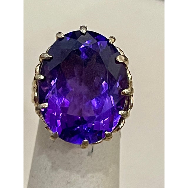 15 Carat Amethyst Cocktail Ring in 14 Karat Yellow Gold For Sale - Image 18 of 18