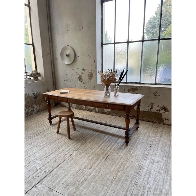 Drapery Farmhouse Table in Walnut For Sale - Image 6 of 18