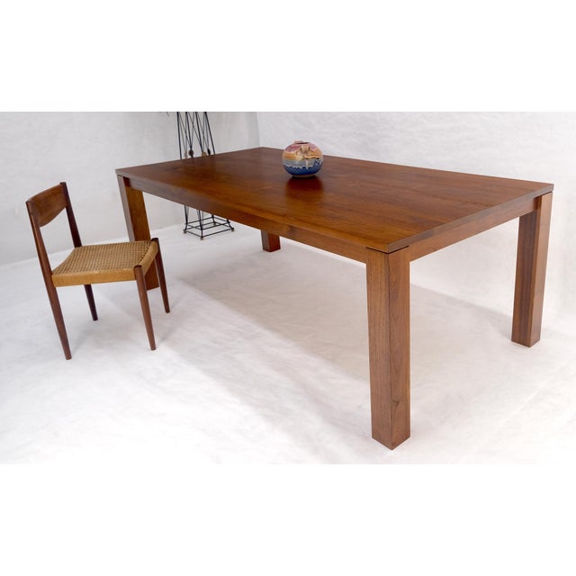 Massive Solid TEAK 41x87 Dining Conference Table Parsons Style MINT For Sale - Image 9 of 11