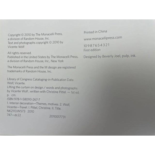 Early 21st Century Lifting the Curtain on Design Hardcover 2010 by Vicente Wolf For Sale - Image 5 of 12