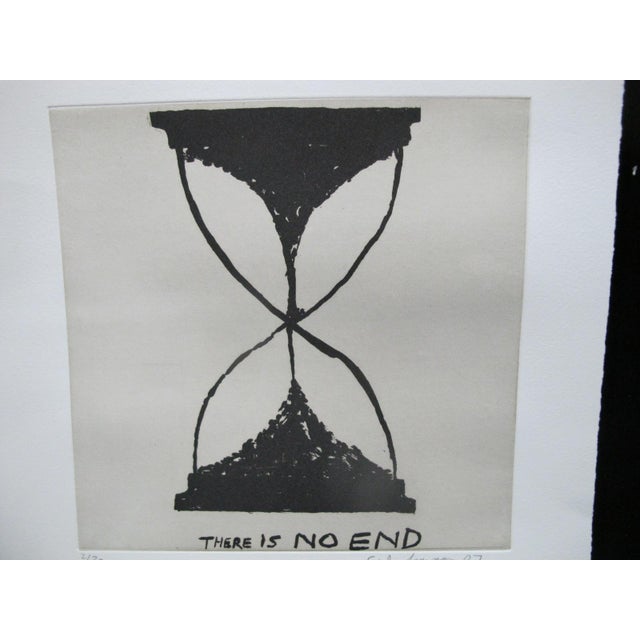 Chris Johanson (1968, California) aquatint etching on thick Somerset white paper, "Perceptions #1", "There Is No End"....