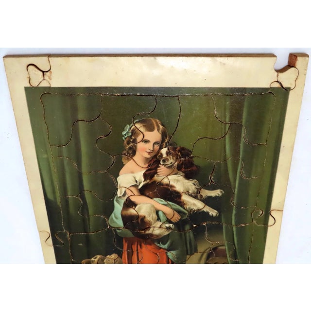 Antique Victorian Lithograph on Wood Jigsaw Puzzle & Original Box Circa Late 19th Century For Sale - Image 10 of 13