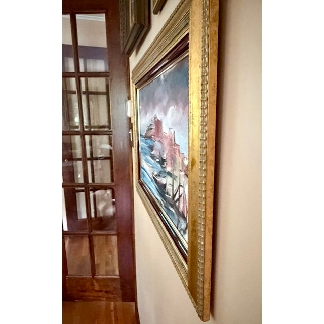 Late 1990s, Modern Expressionist Harbor Seascape, Juan Manuel De La Rosa For Sale - Image 4 of 6