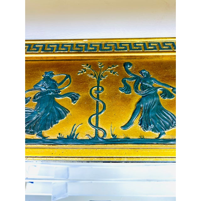1940s Oversized Neoclassical Greek Key Trumeau Wall Mirror With Classical Relief Frieze For Sale - Image 5 of 18