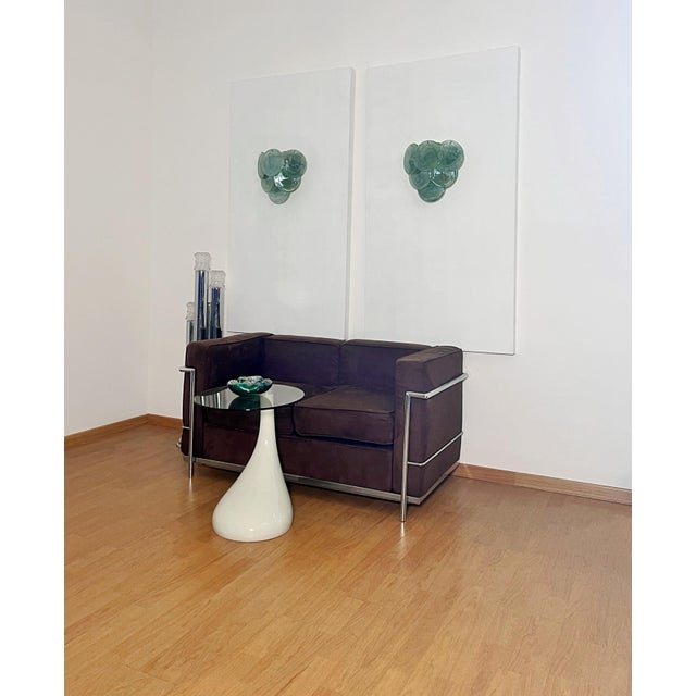 Alabaster Green Glass Discs Wall Sconces, 1990s, Set of 2 For Sale - Image 12 of 18