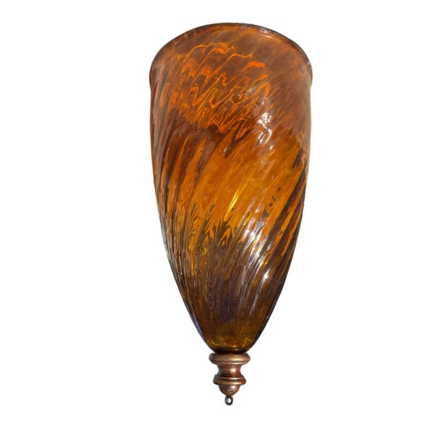 Scheherazade Wall Sconce with Hand-Blown Amber Glass by Fine Art Lamps For Sale - Image 4 of 8