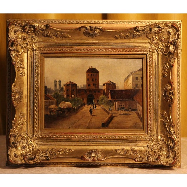 This atmospheric early-19th-century oil painting by the artist F. Martin (active around 1820–1835) depicts a lively...