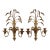 Vintage Italian Gilt Wood Tole Sheaf of Wheat Candle Sconces, a Pair For Sale
