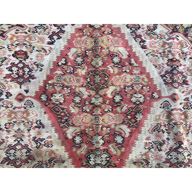 Brown Antique Fine Senneh Kilim Rug, 1890s For Sale - Image 8 of 16