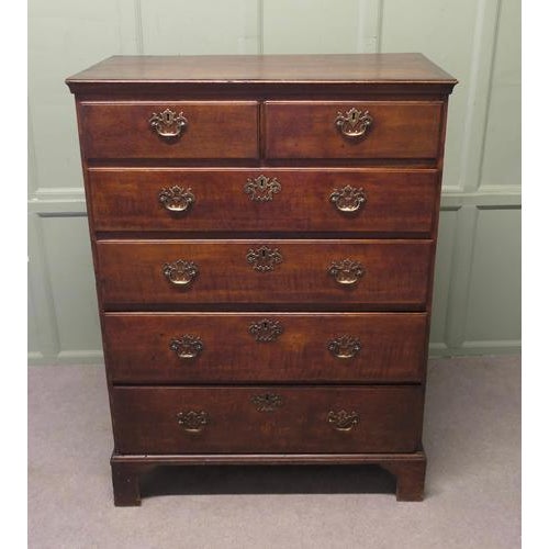 Tall Georgian 6 Drawer Oak Chest of Drawers This Charming Old Oak Georgian Chest of Drawers has two short drawers at the...