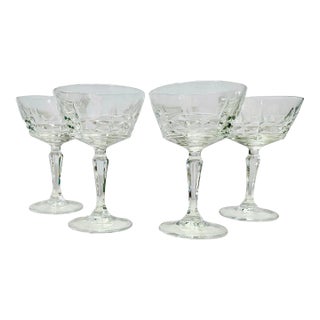 Late 20th Century Cristal D’Arques “Chateaudun”Champagne Glasses- Set of 4 For Sale