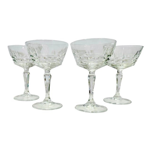 Late 20th Century Cristal D’Arques “Chateaudun”Champagne Glasses- Set of 4 For Sale