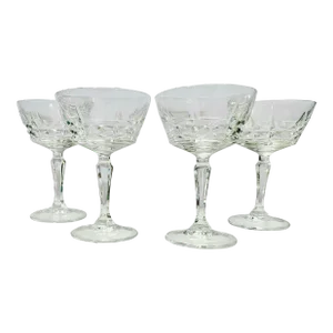 Late 20th Century Cristal D’Arques “Chateaudun”Champagne Glasses- Set of 4