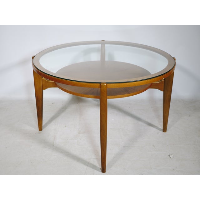 Mid-Century Coffee Table in Walnut and Glass by Wilhelm Renz, 1960s For Sale - Image 6 of 9