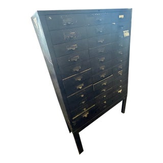 Vintage Industrial Apothecary Cabinet – Multi‑Drawer Metal Storage Chest For Sale