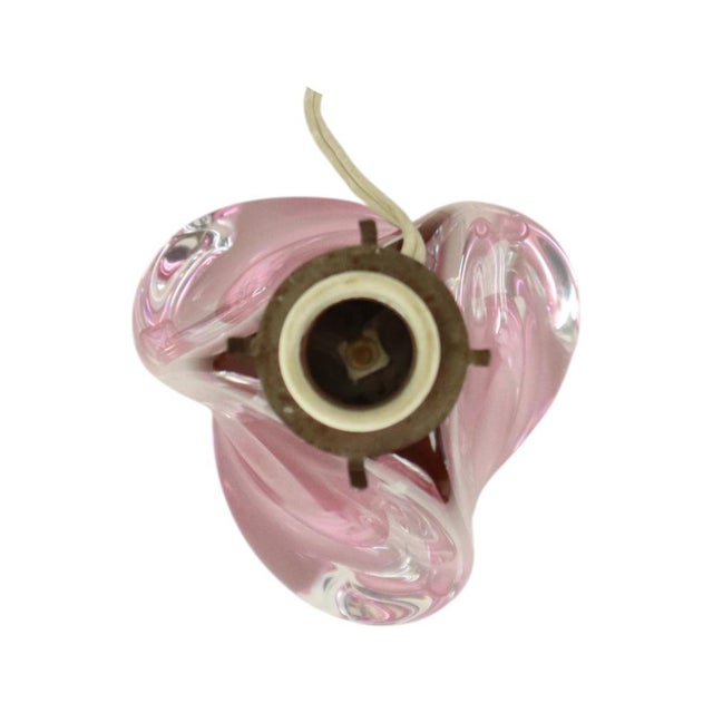Purple Pink Swirl Crystal Table Lamp from Val Saint Lambert, 1960s For Sale - Image 6 of 15