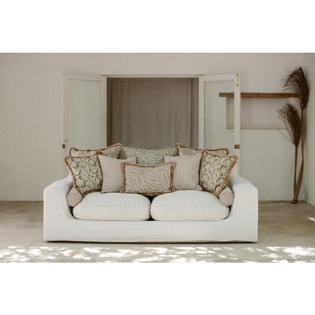Textile Palais Outdoor Cushion Yoko Olive, 18x18 Inch For Sale - Image 7 of 9
