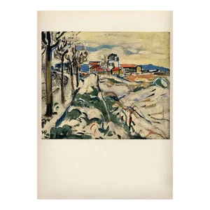 1958 Vlaminck Lithograph 13 Hills at Chatou