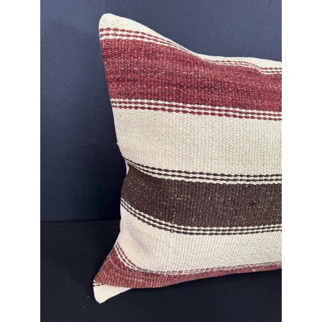 Turkish Hemp Pillow Cushion Natural Beige Red Cushion Cover 20x20 #30686 Enhance your home decor with our Kilim Pillow...