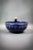 Cobalt Blue Flamed Glazed Earthenware Bowl with Handle and Hammered Metal Mount by André Villien, Paris, 1910-1920 For Sale - Image 3 of 11