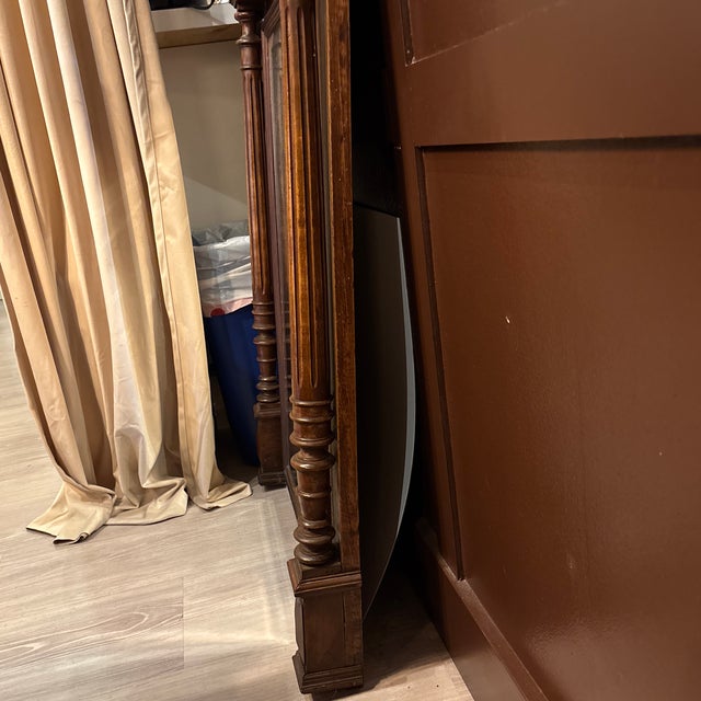 French Antique Henry II Style French Walnut Mantle Mirror - 53”h X 31” W For Sale - Image 3 of 3