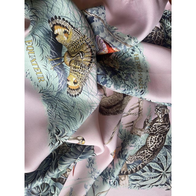 Hermès Pink Silk Scarf Équateur 1988 Robert Dallet For Sale In New York - Image 6 of 9