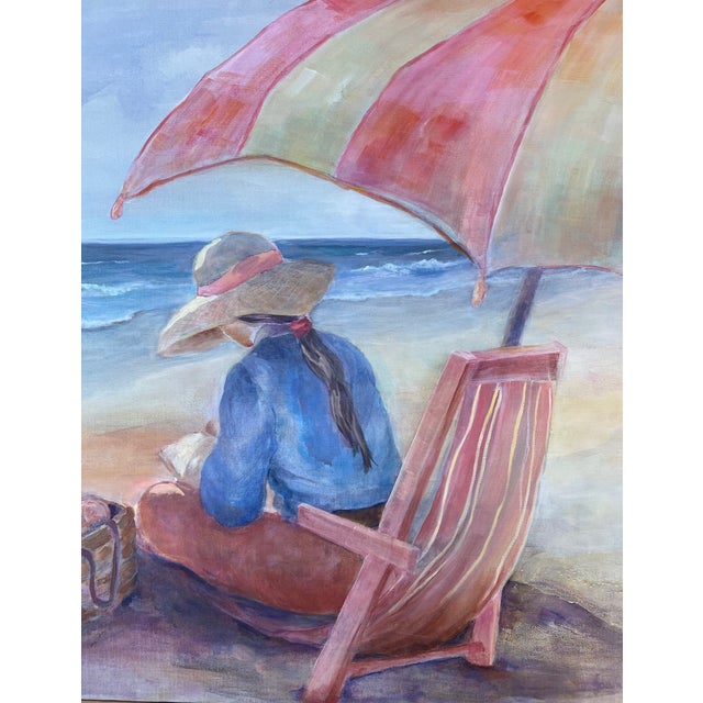Summer at the Beach, Acryllic on Canvas, Signed For Sale - Image 9 of 14