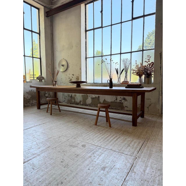 Farmhouse Table in Oak, 1950s For Sale - Image 6 of 18