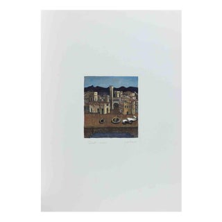 Franco Fortunato, Cityscape, Etching, 1990s For Sale