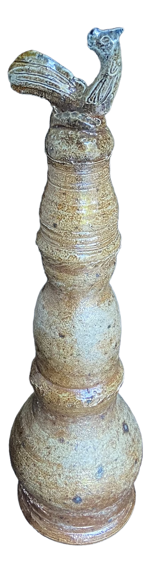 Brutalist French Stoneware Roof Finial with Rooster by Benoist Favre, 1960s