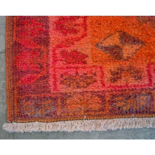 Brown Low pile Kurdish Herki Tribal Runner Rug Hallway 2′10″ x 12′ For Sale - Image 8 of 10
