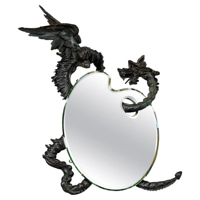 Victorian Carved Dragon Mirror by Gabriel Viardot, 1880 For Sale - Image 10 of 10
