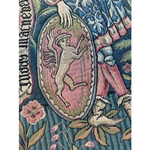 Vintage Medieval Style Jacquard The Knights Tapestry in the style of Aubusson, 1960s For Sale - Image 9 of 18