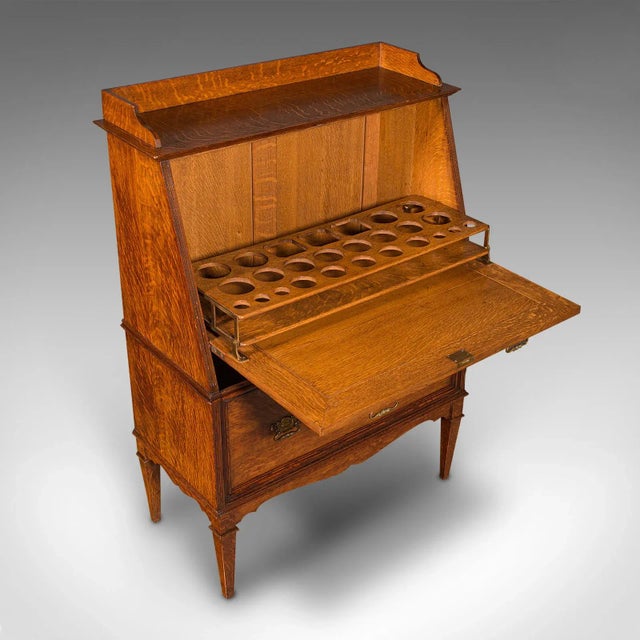 Brown 1900s Antique Victorian English Oak Metamorphic Drink Cabinet For Sale - Image 8 of 13