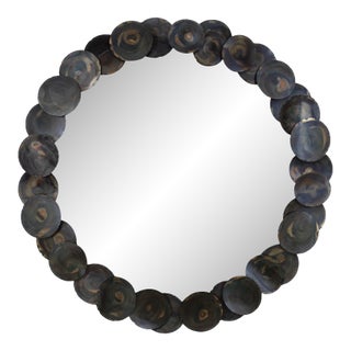 Ember Metal Disc Round Mirror For Sale