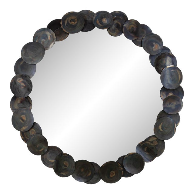 Ember Metal Disc Round Mirror For Sale