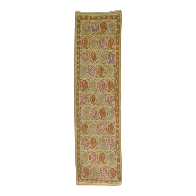 Early 20th Century Zabihi Collection Turkish Paisley Motif Small Size Runner - 1'9" x 5'10" For Sale