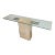 Italian Artedi Travertine Glass Console Table For Sale