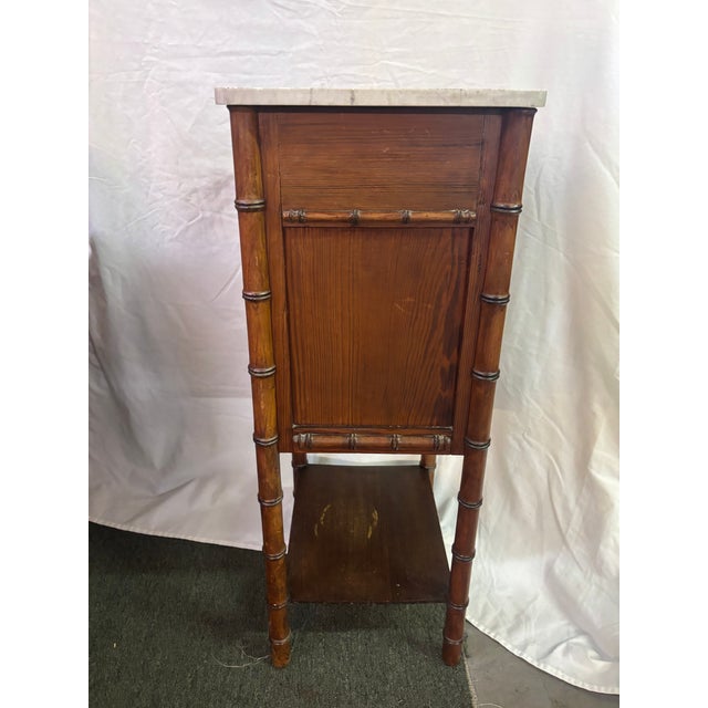 English Faux Bamboo Nightstand, 19th Century For Sale In Philadelphia - Image 6 of 9