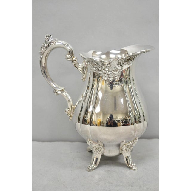 Vintage Baroque by Wallace 267 Silver Plated Footed Lemonade Water Pitcher For Sale - Image 12 of 15