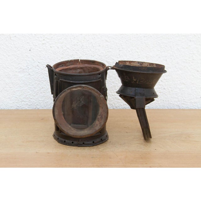 Antique Industrial Iron Railway Lantern For Sale - Image 4 of 7