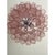 Contemporary pink “tronchi” murano glass chandelier with a chromed belt. “tronchi”are blown inside a wooden mold, into...