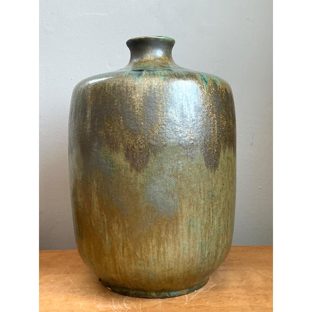 Vintage Handcrafted Studio Pottery Vase For Sale - Image 10 of 11
