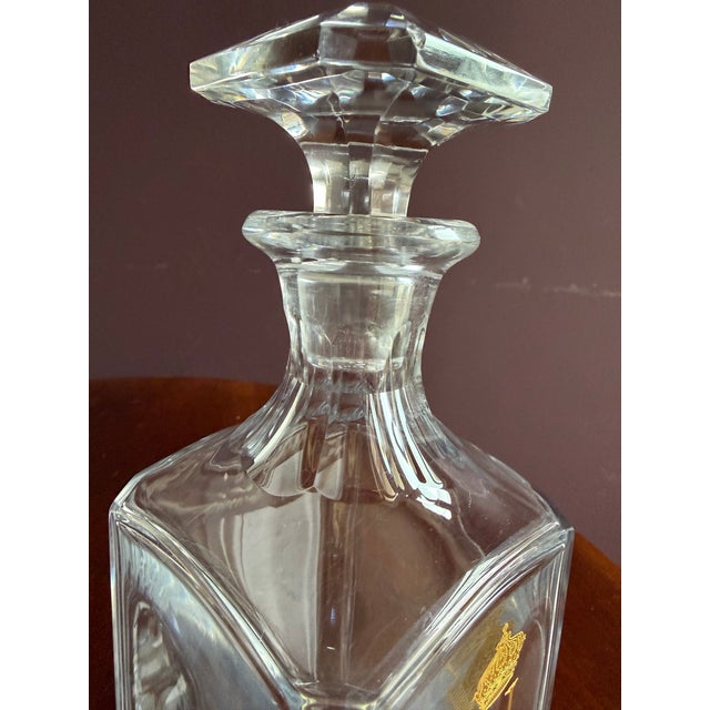 Traditional Late 20th Century Baccarat Napoleon Brandy Decanter With Original Stopper and Six Matching Snifters. Monogrammed “N” With Crown. For Sale - Image 3 of 9
