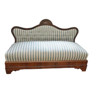 Antique Mahogany Armless Loveseat Settee