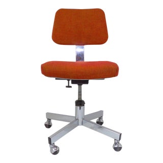 Mid Century Modern Interroyal Orange Wool Office Chair For Sale