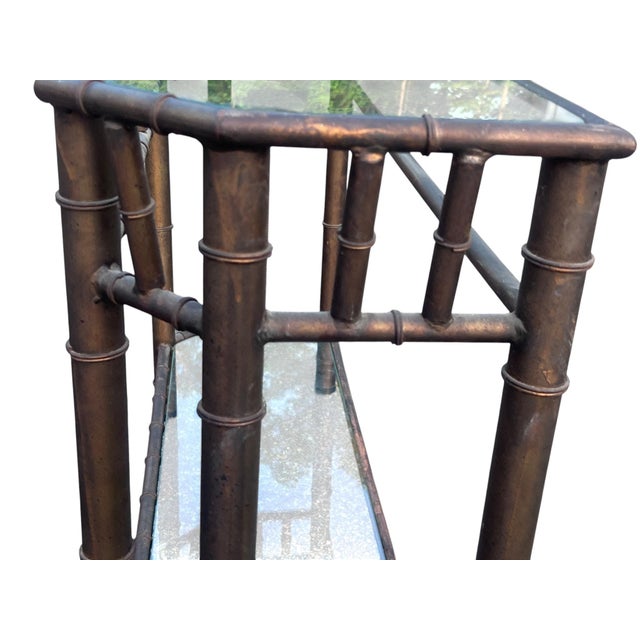 Late 20th Century Faux Bamboo Metal Console For Sale - Image 11 of 14